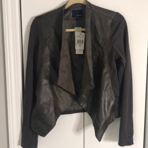 NWT Edyson Maisha Ponte and Faux leather jacket size small